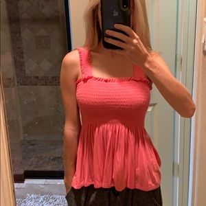 Pink Lily smocked pink tank top